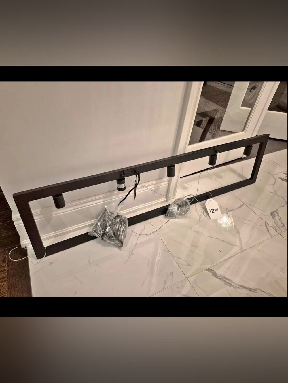 Ultra Modern Black Rectangular Light Fixture Frame - Brand New